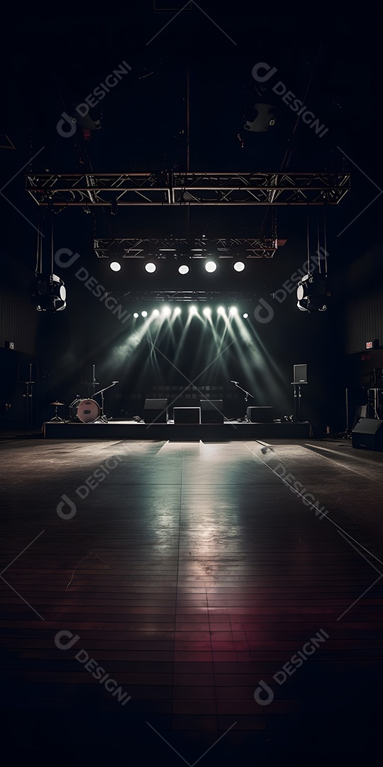 Cenário de palco com refletores