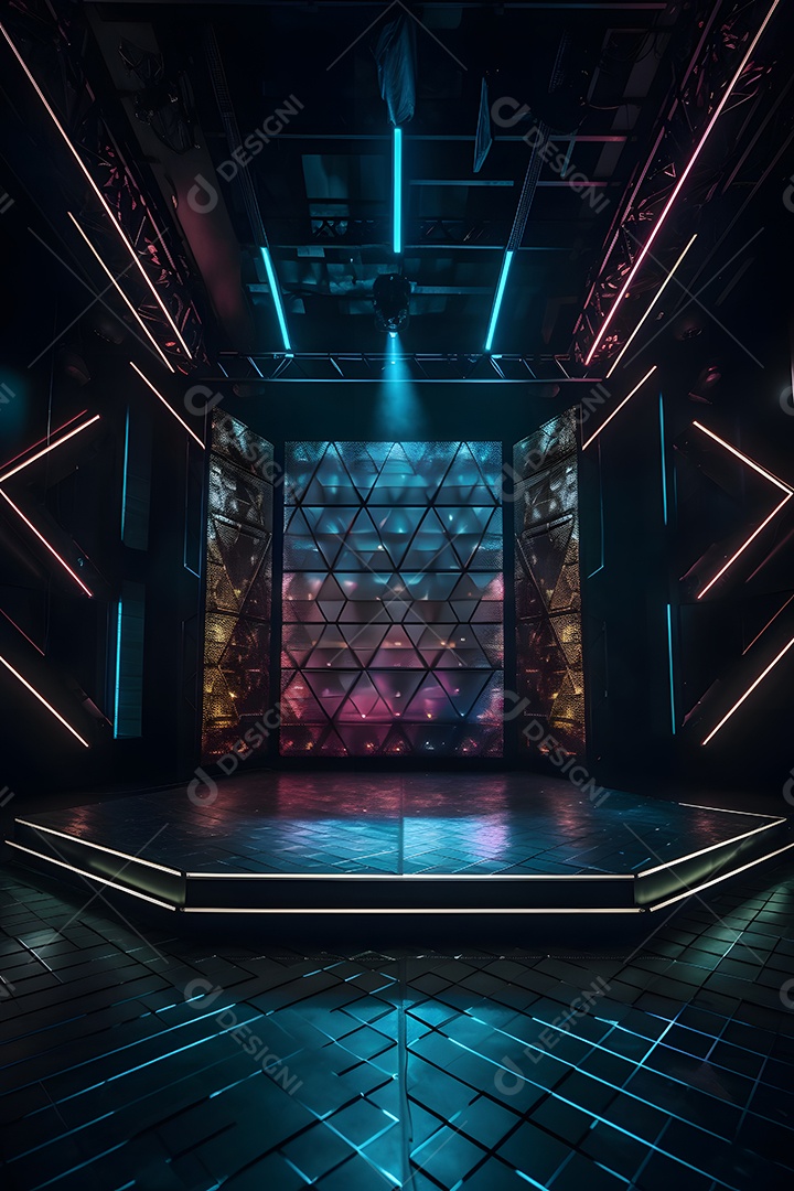 Cenário de palco com refletores