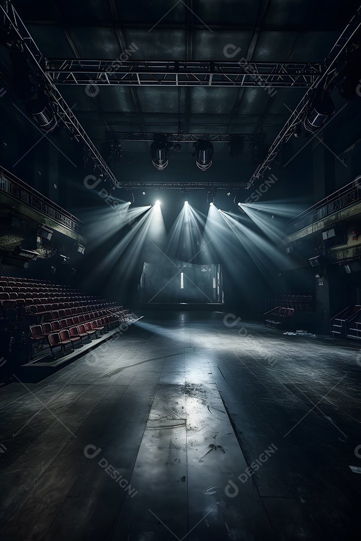 Cenário de palco com refletores