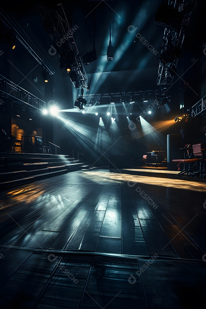 Cenário de palco com refletores