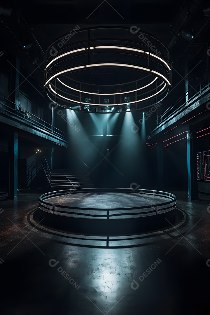 Cenário de palco com refletores