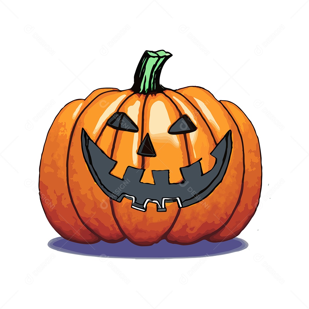Desenho De Abóbora Monstruosa De Halloween Vetor EPS