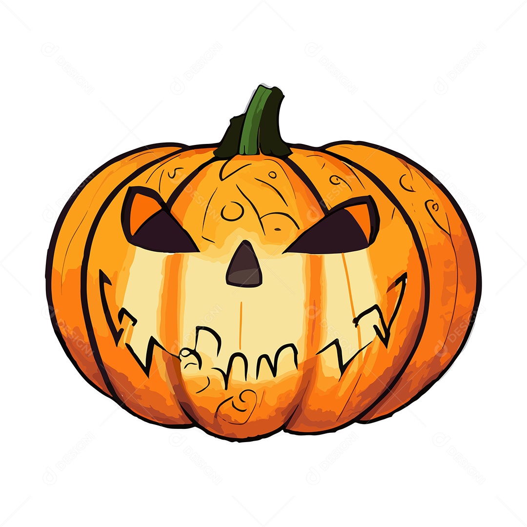 Desenho De Abóbora De Halloween Vetor EPS