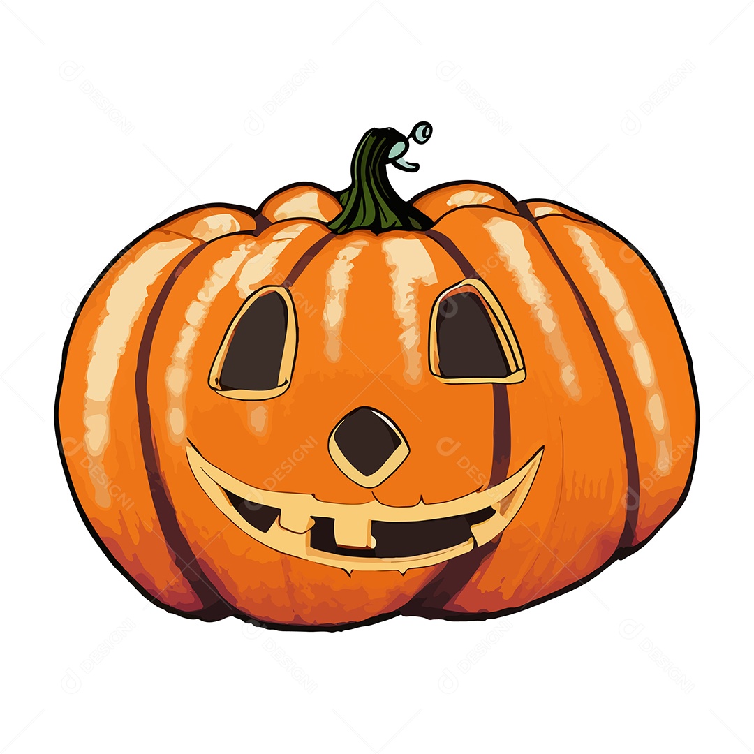 Desenho De Abóbora Monstruosa De Halloween Vetor EPS