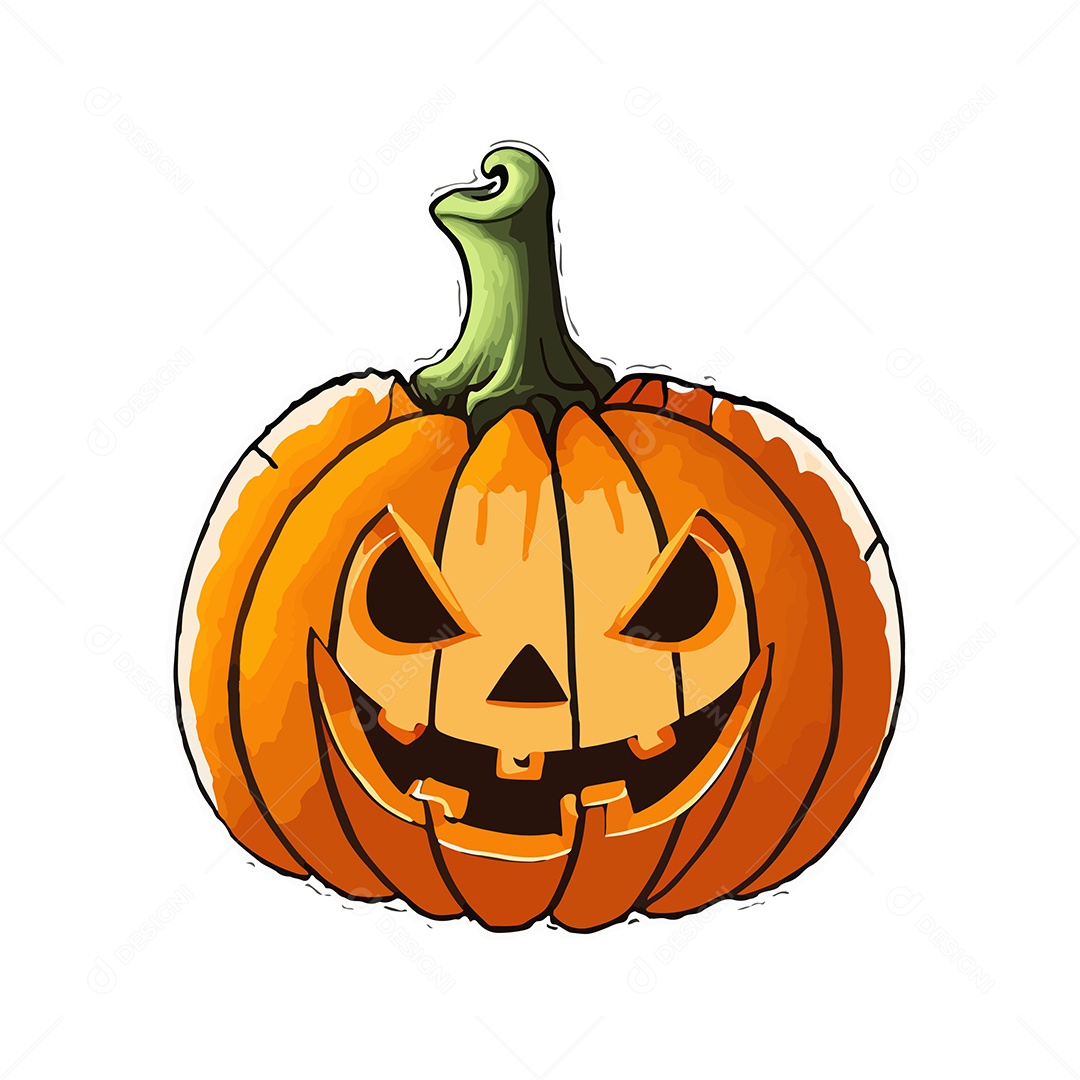 Desenho De Abóbora Monstruosa De Halloween Vetor EPS