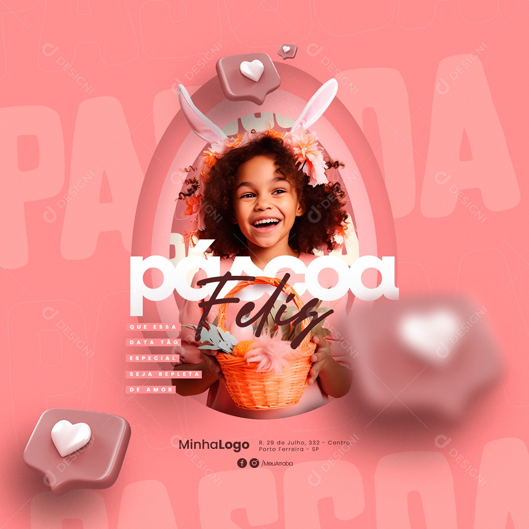 Que Essa Data Tão Especial Seja Repleta De Amor Feliz Páscoa Social Media PSD Editável