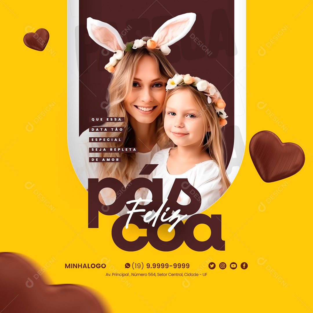 Que Essa Data Tão Especial Seja Repleta De Amor Feliz Páscoa Social Media PSD Editável