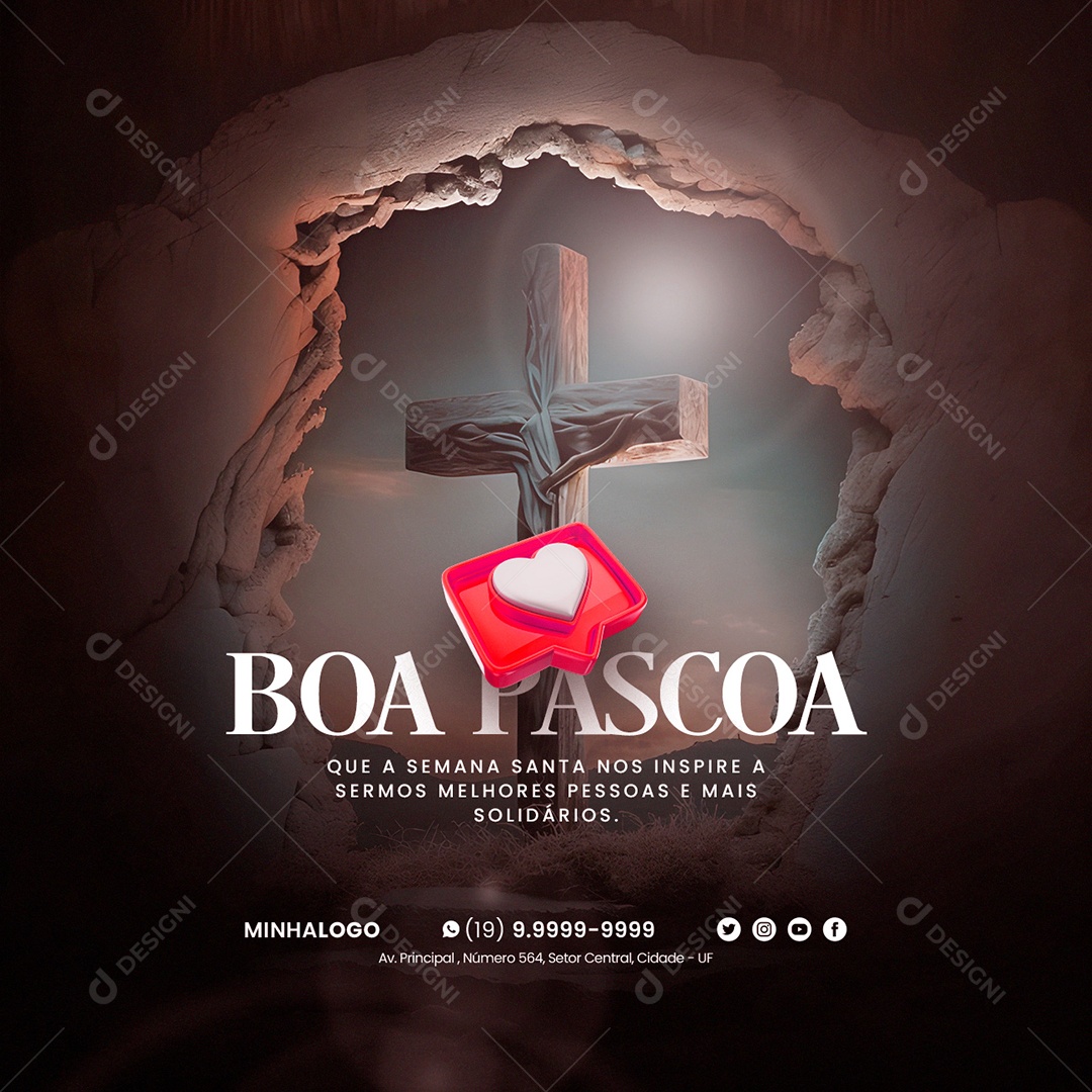 Que A Semana Santa Nos Inspire A Sermos Melhores Pessoas Mais Solidários Social Media PSD Editável