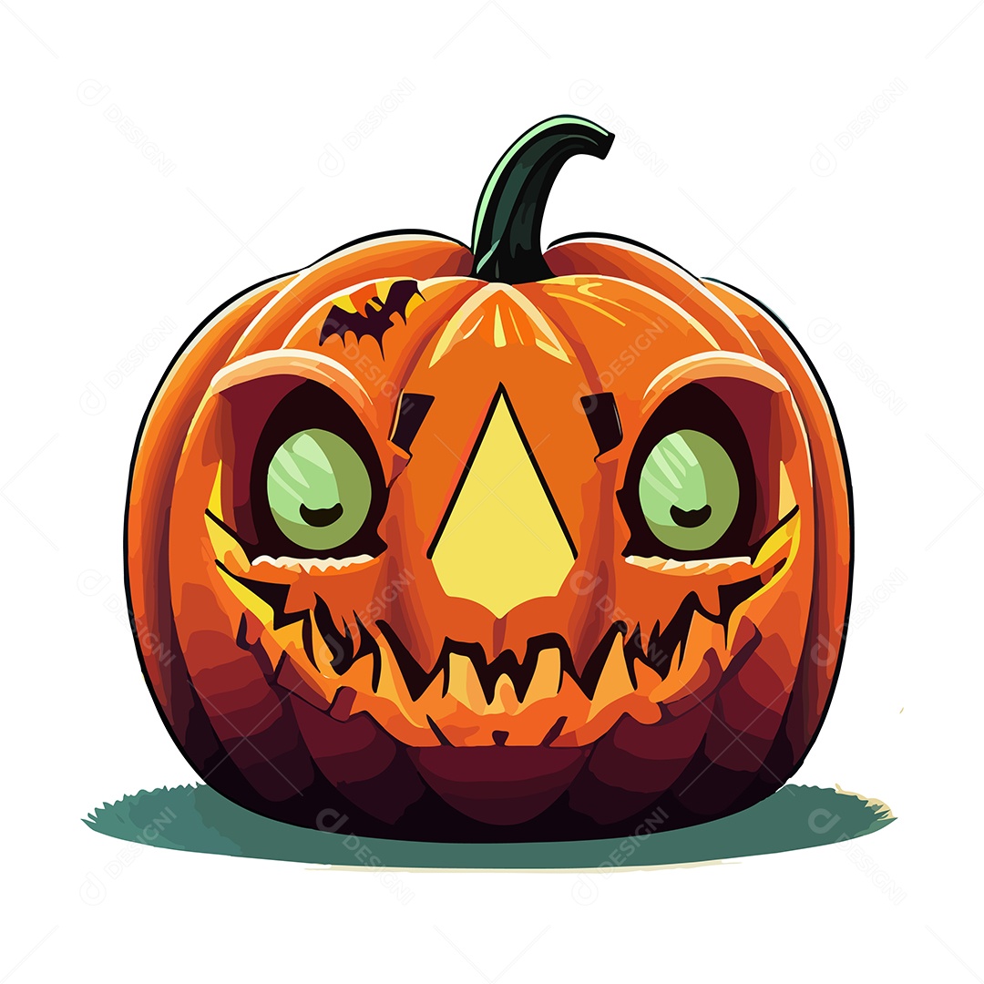 Desenho De Abóbora Monstruosa De Halloween Vetor EPS
