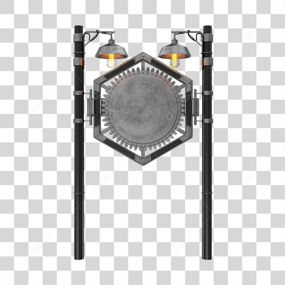 Painel Redondo De Metal Elemento 3D Para Composição PNG Transparente