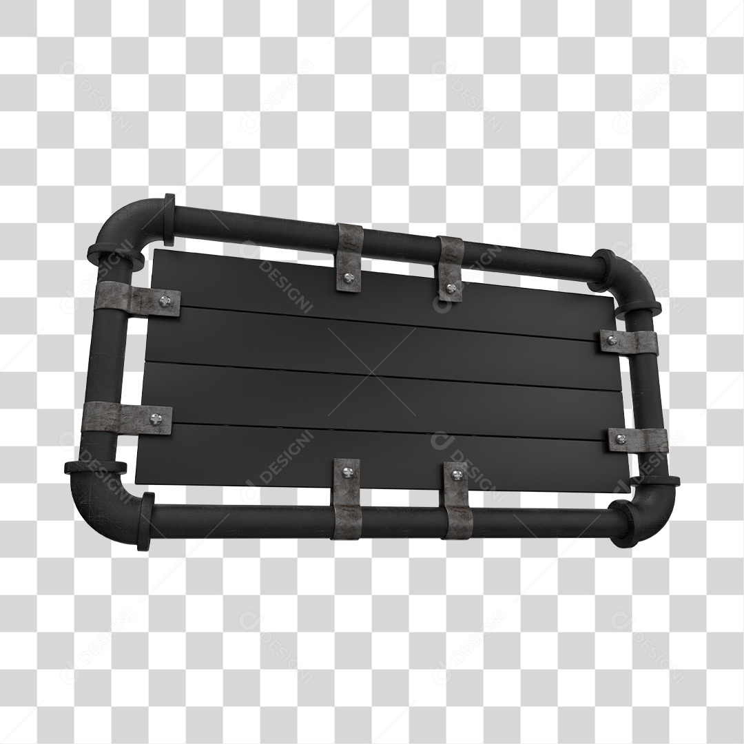 Painel De Metal Elemento 3D PNG Transparente