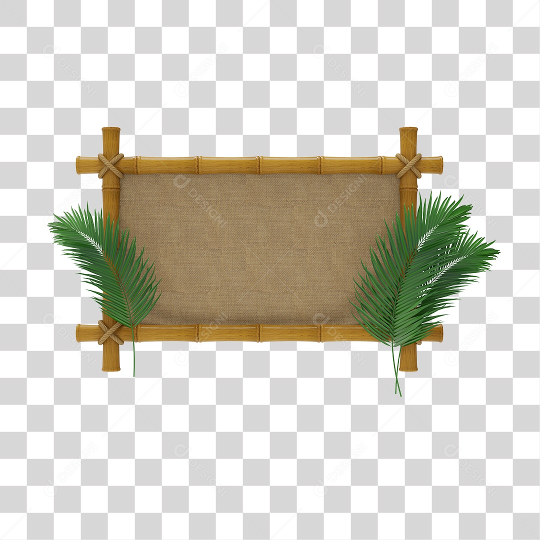 Placa de Bamboo Elemento 3D PNG Transparente