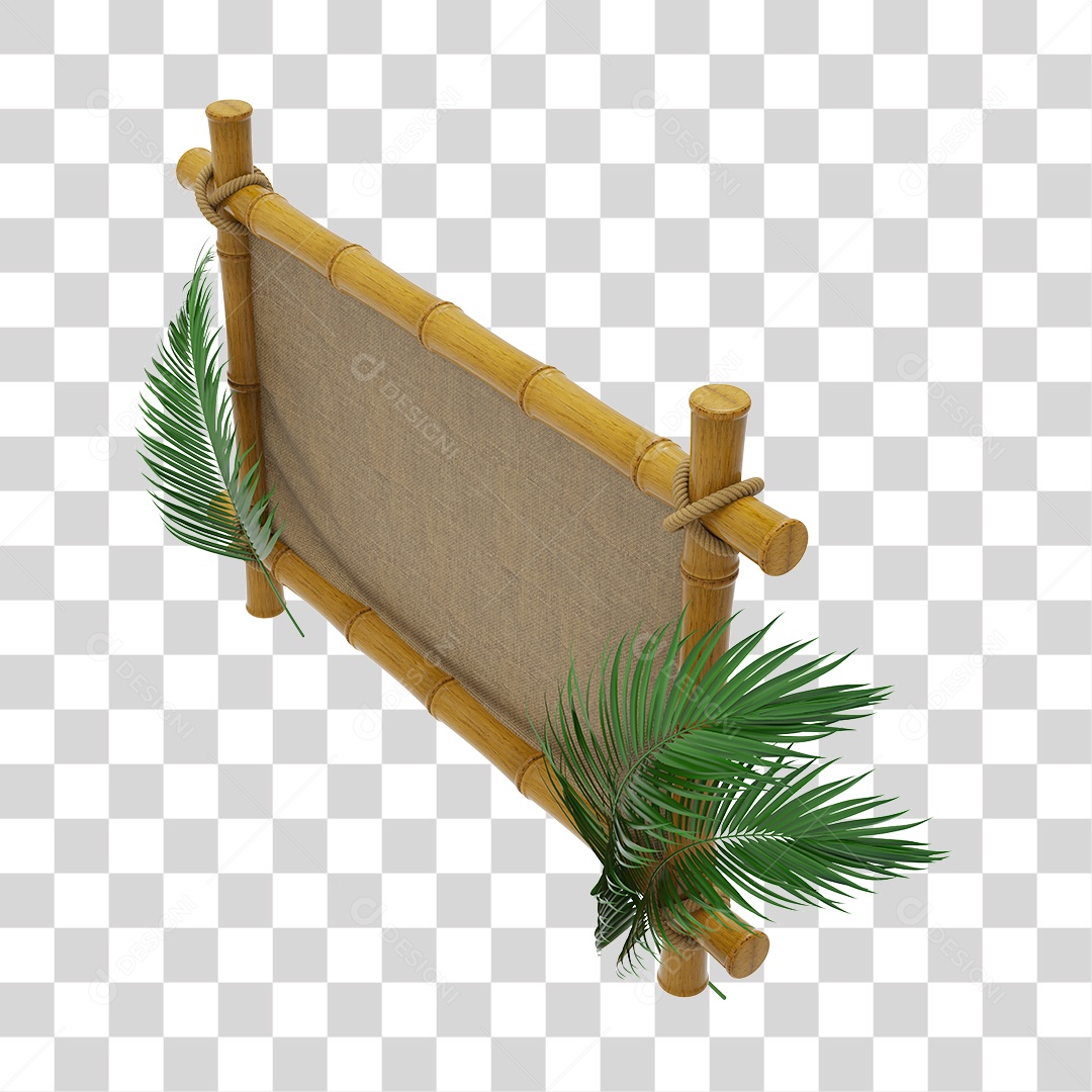 Placa de Bamboo Elemento 3D PNG Transparente