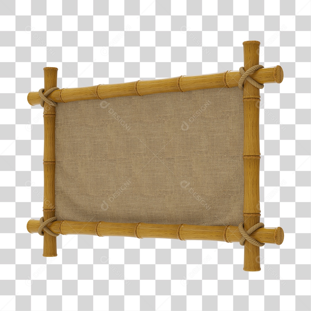 Placa de Bamboo Elemento 3D PNG Transparente