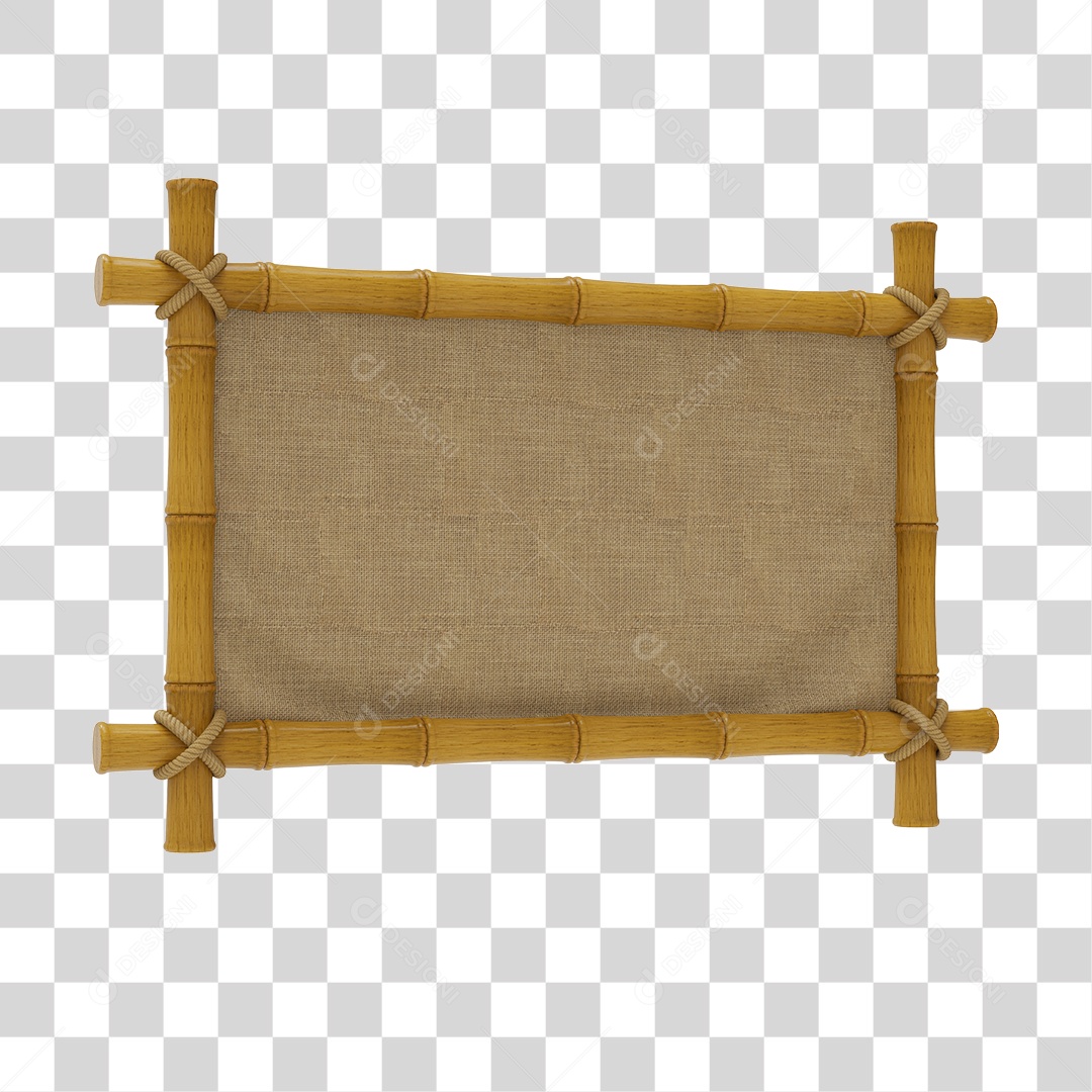 Bamboo Plate Transparent 3D PNG Element