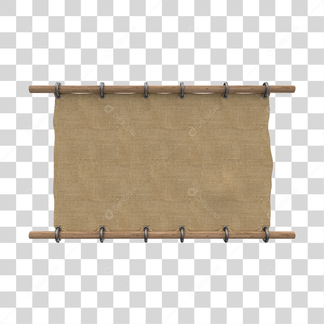 Placa de Madeira e Bamboo Elemento 3D Para Composição PNG Transparente
