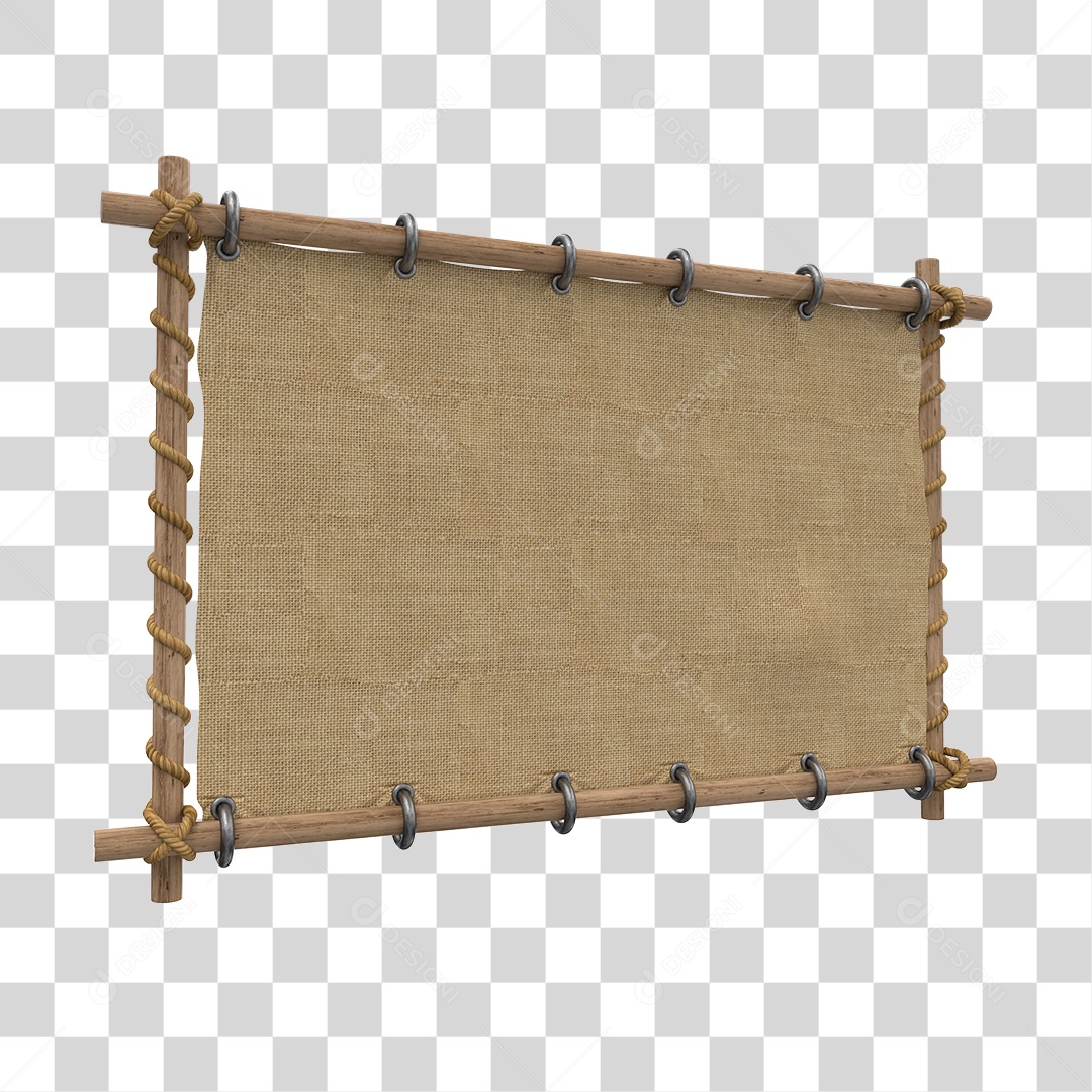 Placa de Madeira e Bamboo Elemento 3D Para Composição PNG Transparente