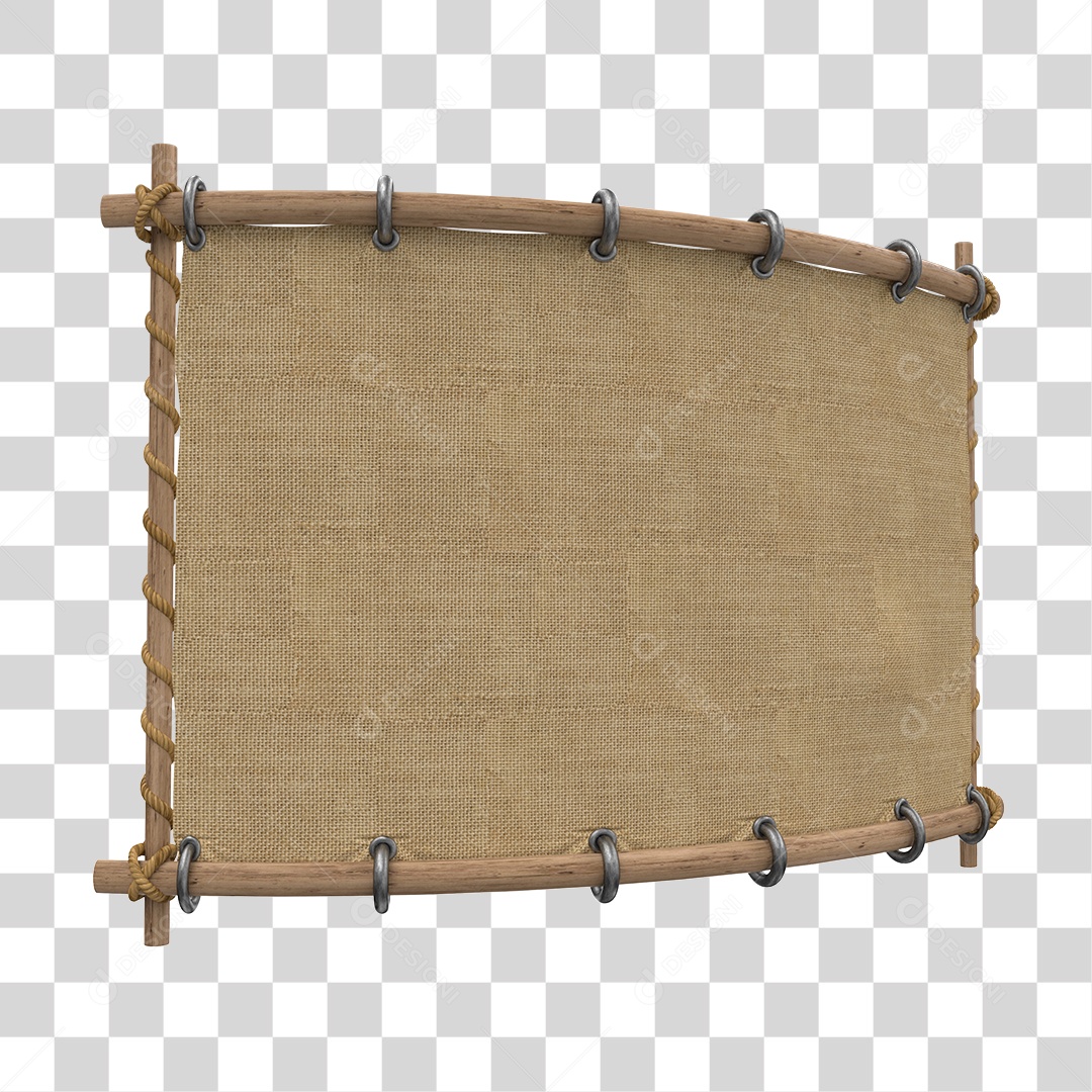 Placa de Madeira e Bamboo Elemento 3D PNG Transparente