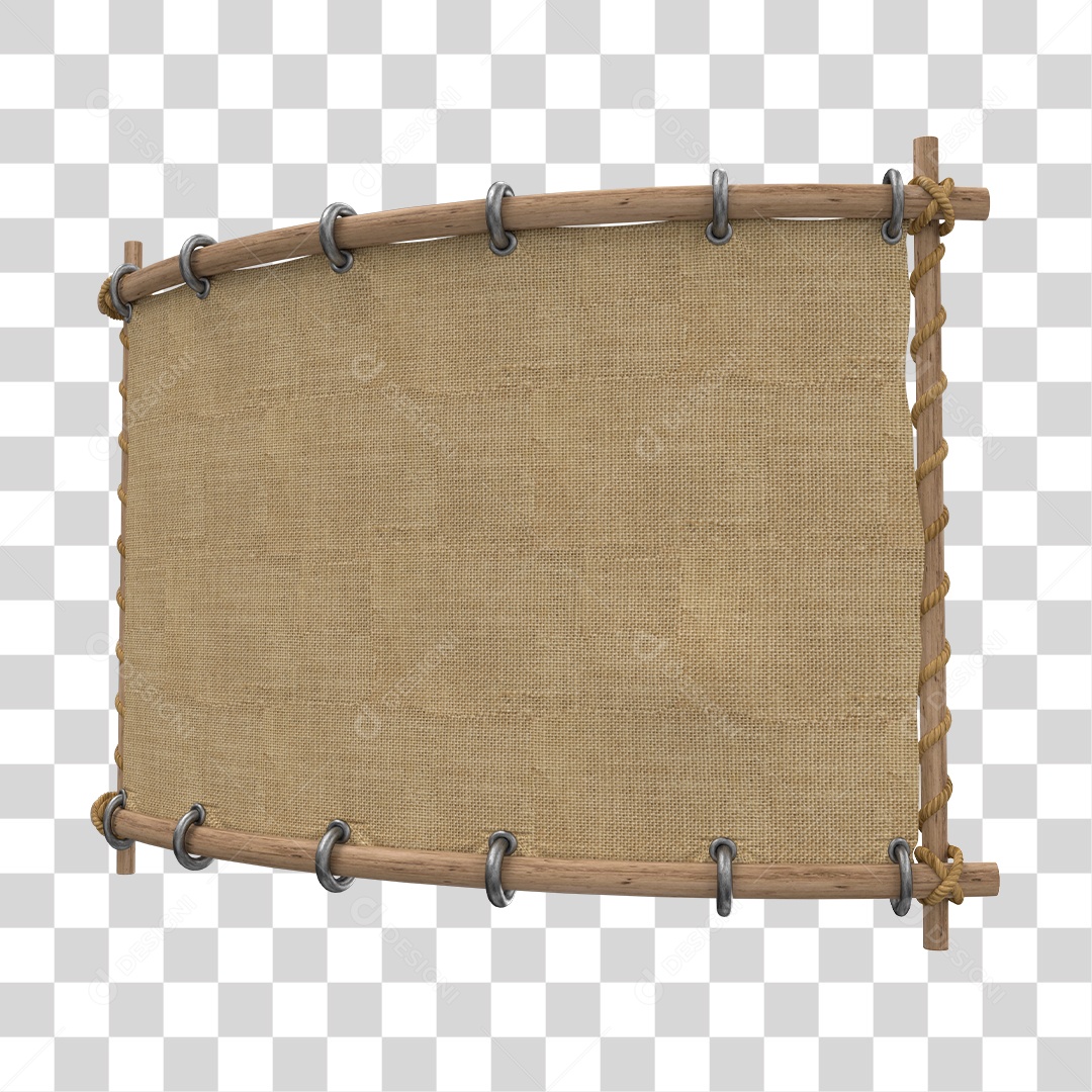 Placa de Madeira e Bamboo Elemento 3D PNG Transparente