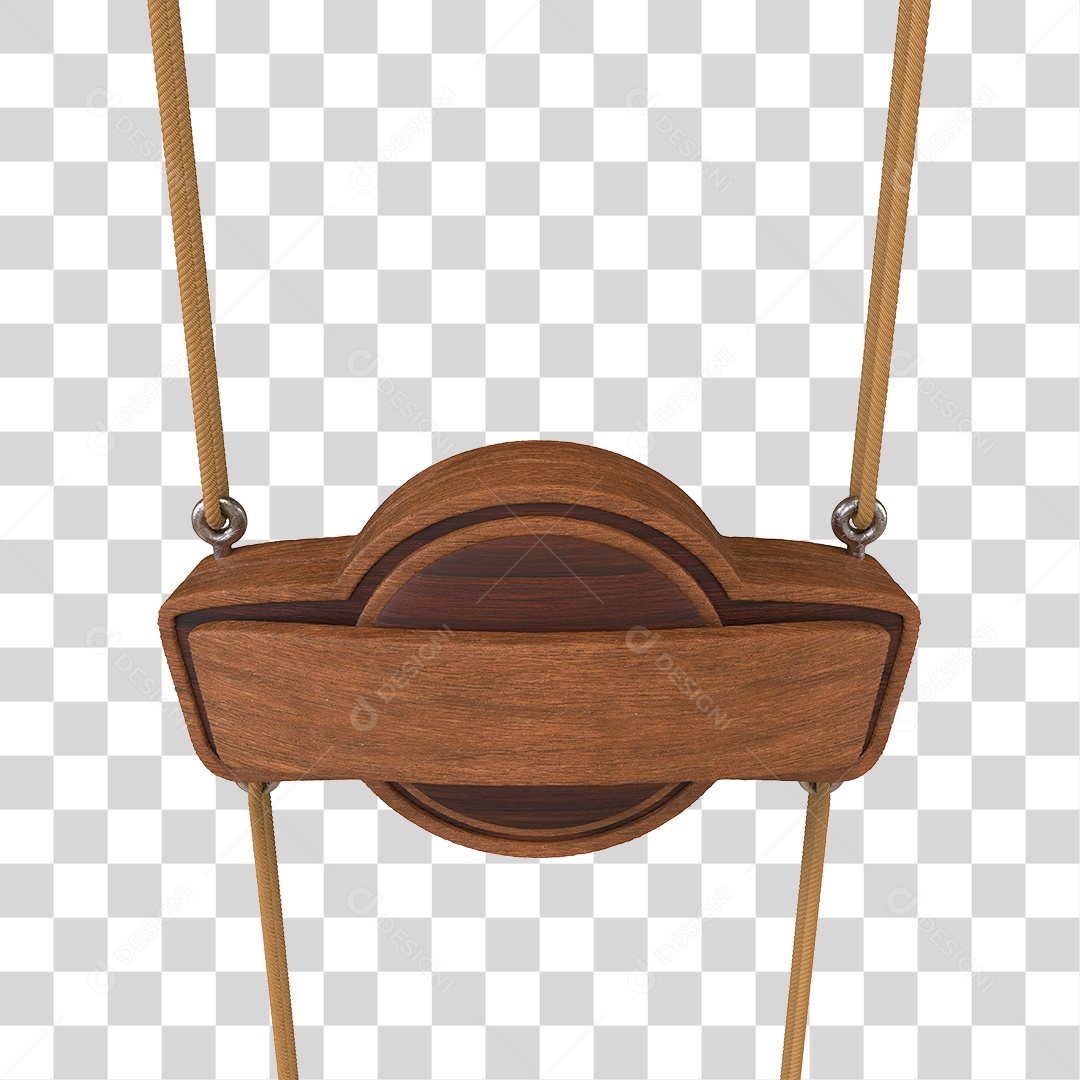 Placa de Madeira Redonda Elemento 3D PNG Transparente