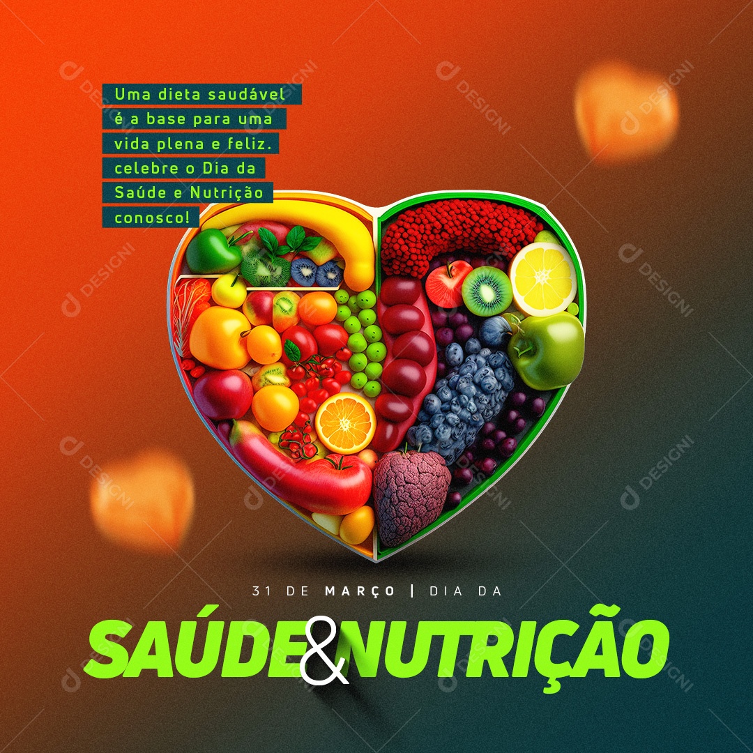 Dia da Saúde e Nutrição 31 de Março Social Media PSD Editável
