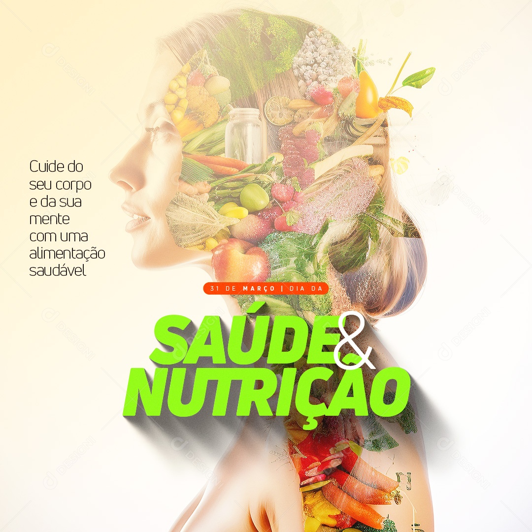 Dia da Saúde e Nutrição 31 de Março Social Media PSD Editável