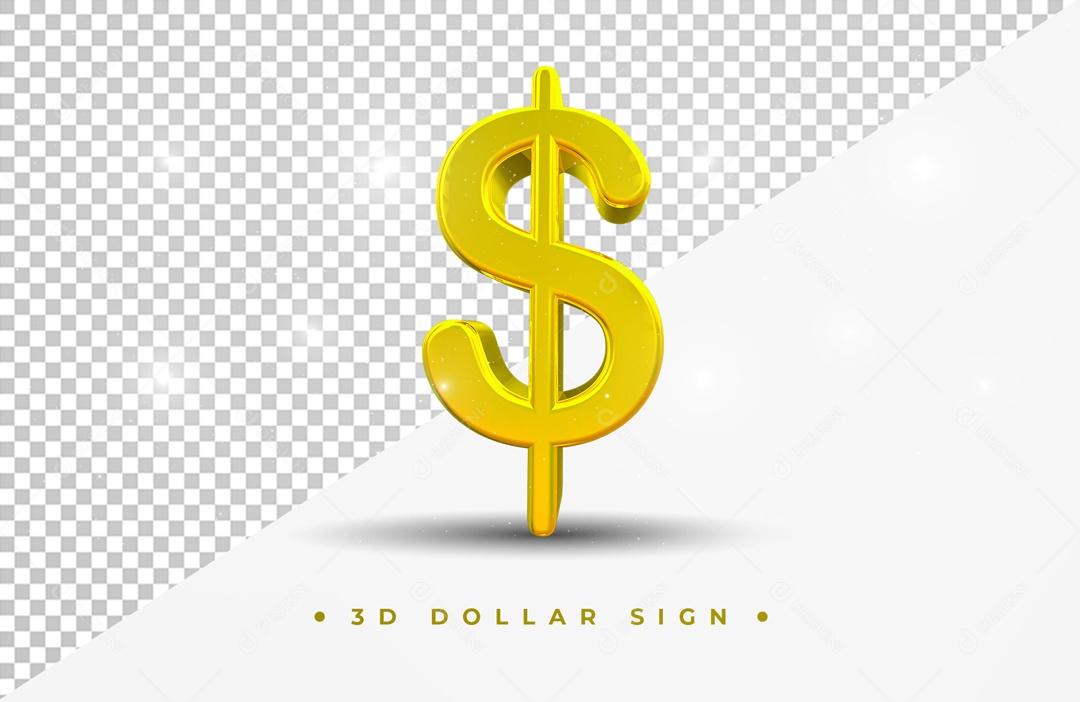 Icone Com Símbolo Dourado Do Dólar Elemento 3D PSD