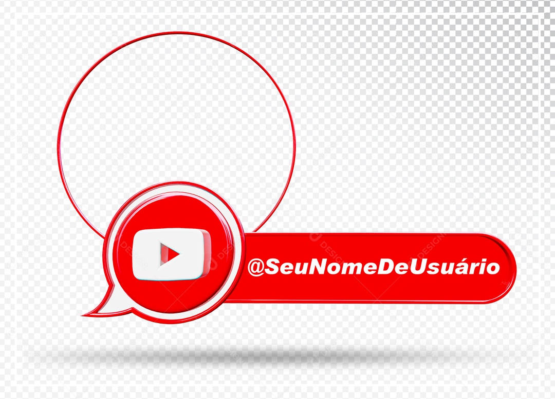 Perfil Com Nome De Usuário Youtube Elemento 3D PSD