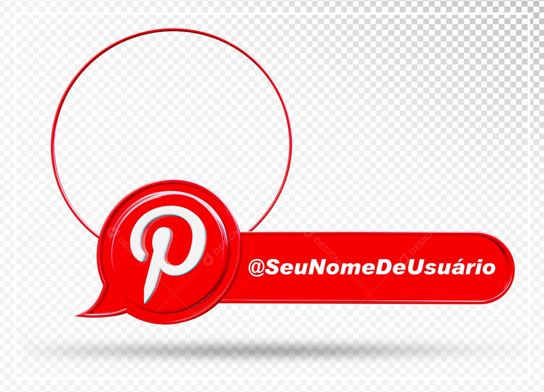 Perfil Com Nome De Usuário Pinterest Elemento 3D PSD