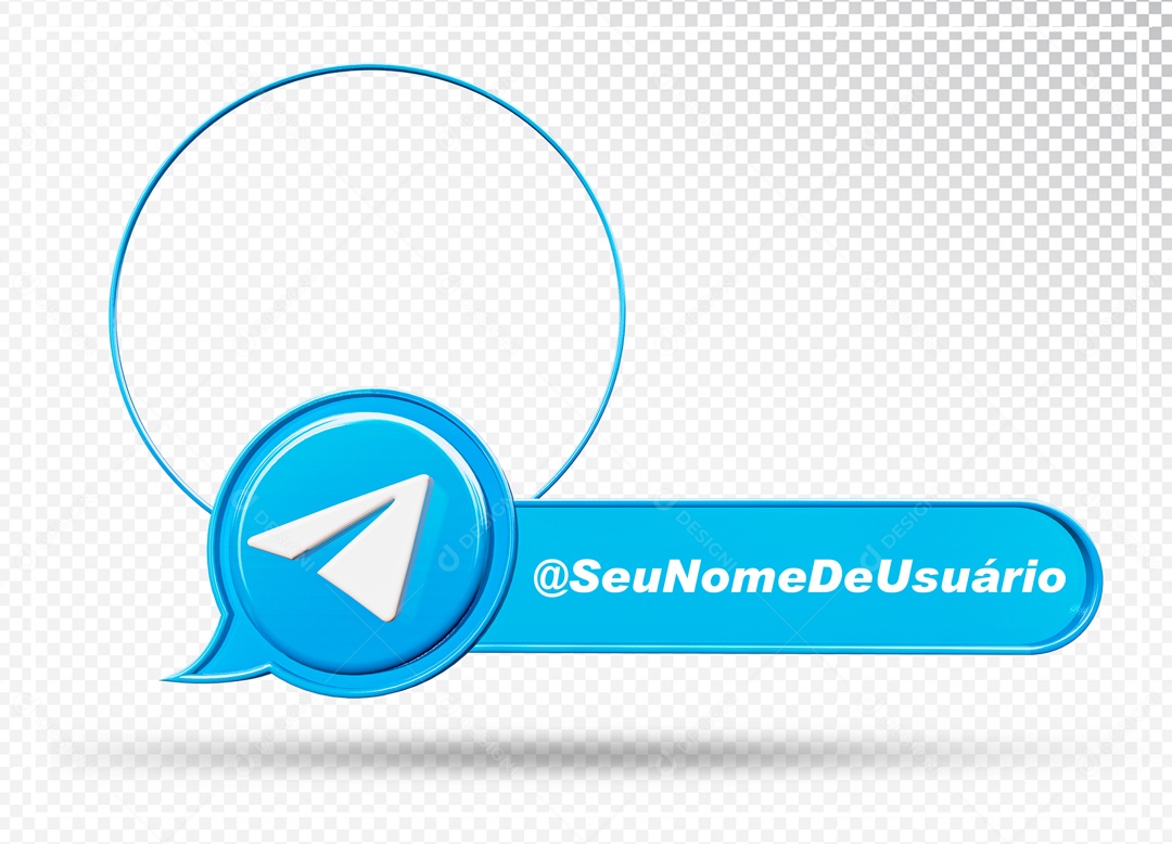 Perfil Com Nome De Usuário Telegram Elemento 3D PSD