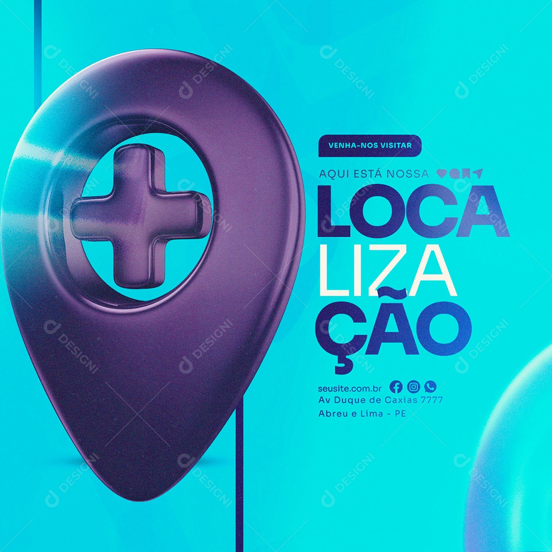 Aqui Está Nossa Localização Hospital Social Media PSD Editável