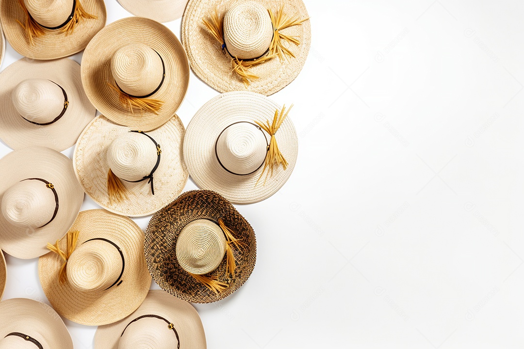 Chapéu de palha sobre uma mesa de madeira