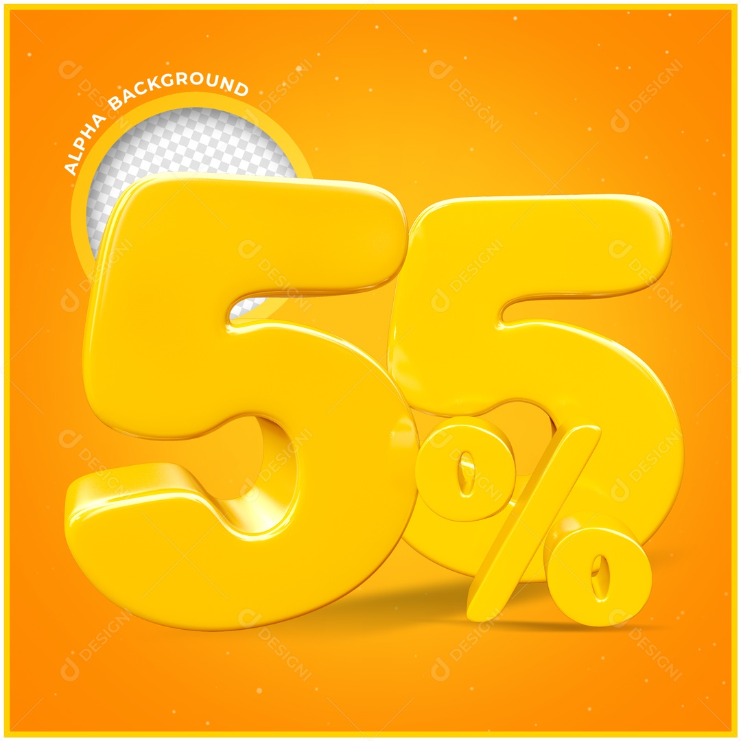 Numero Amarelo 55% De Desconto Elemento 3D PSD