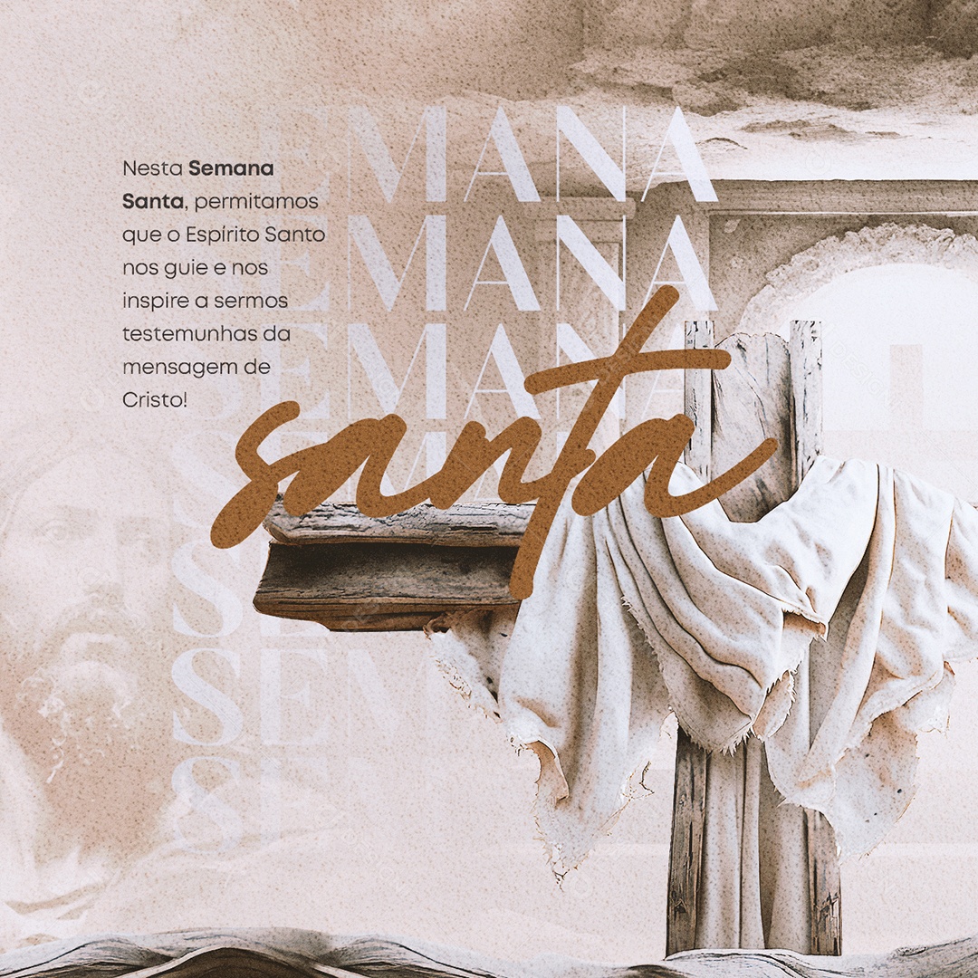 Testemunhas Da Mensagem De Cristo Semana Santa Social Media PSD Editável