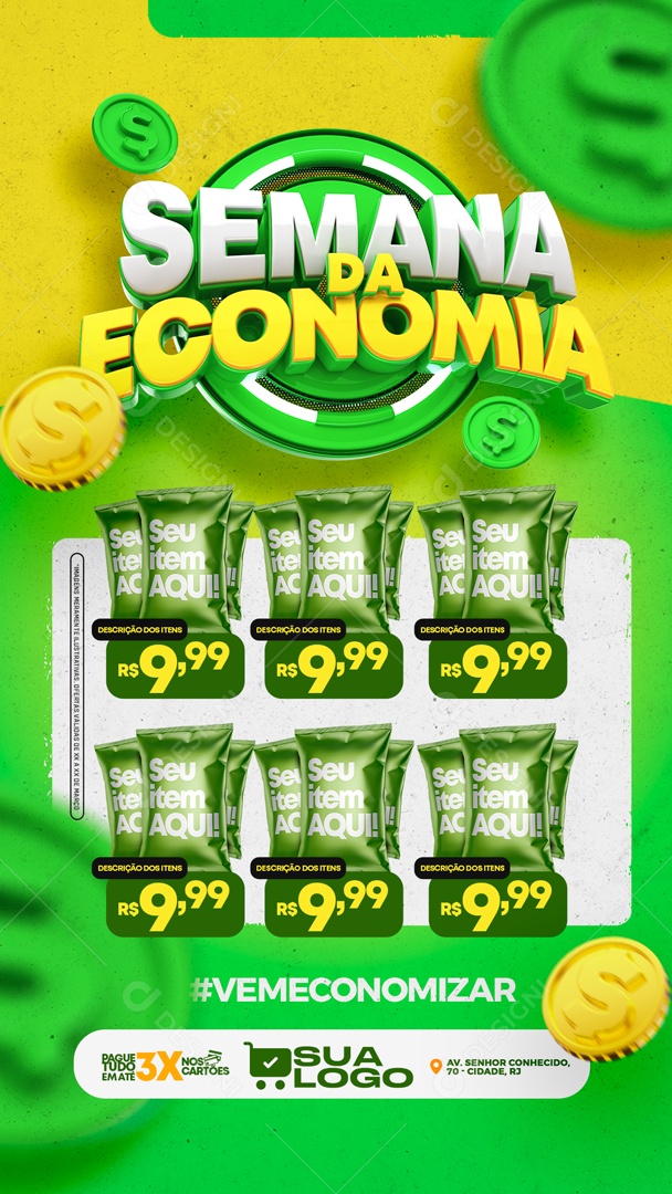 Story Encarte Semana da Economia Social Media PSD Editável