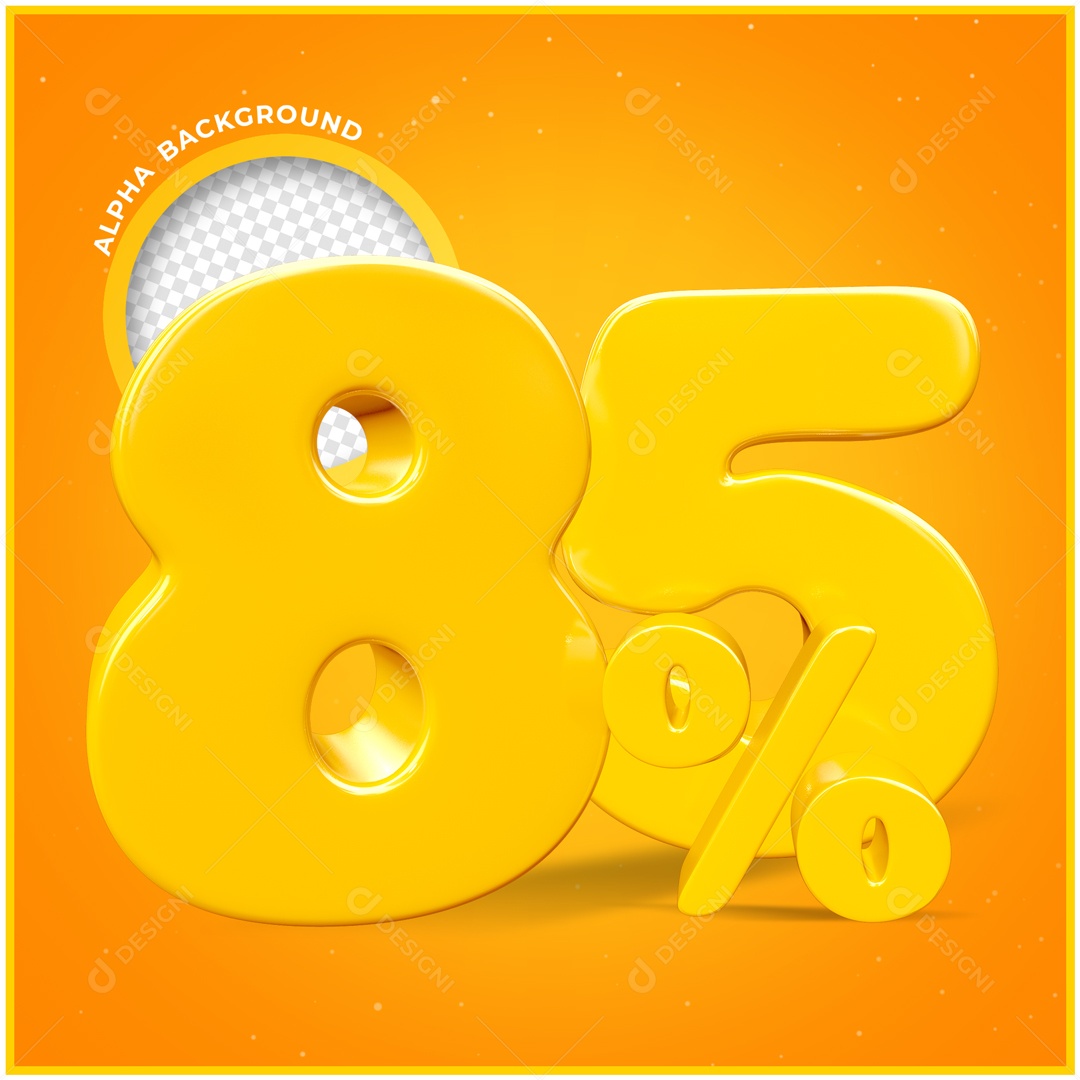Numero Amarelo 85% De Desconto Elemento 3D PSD