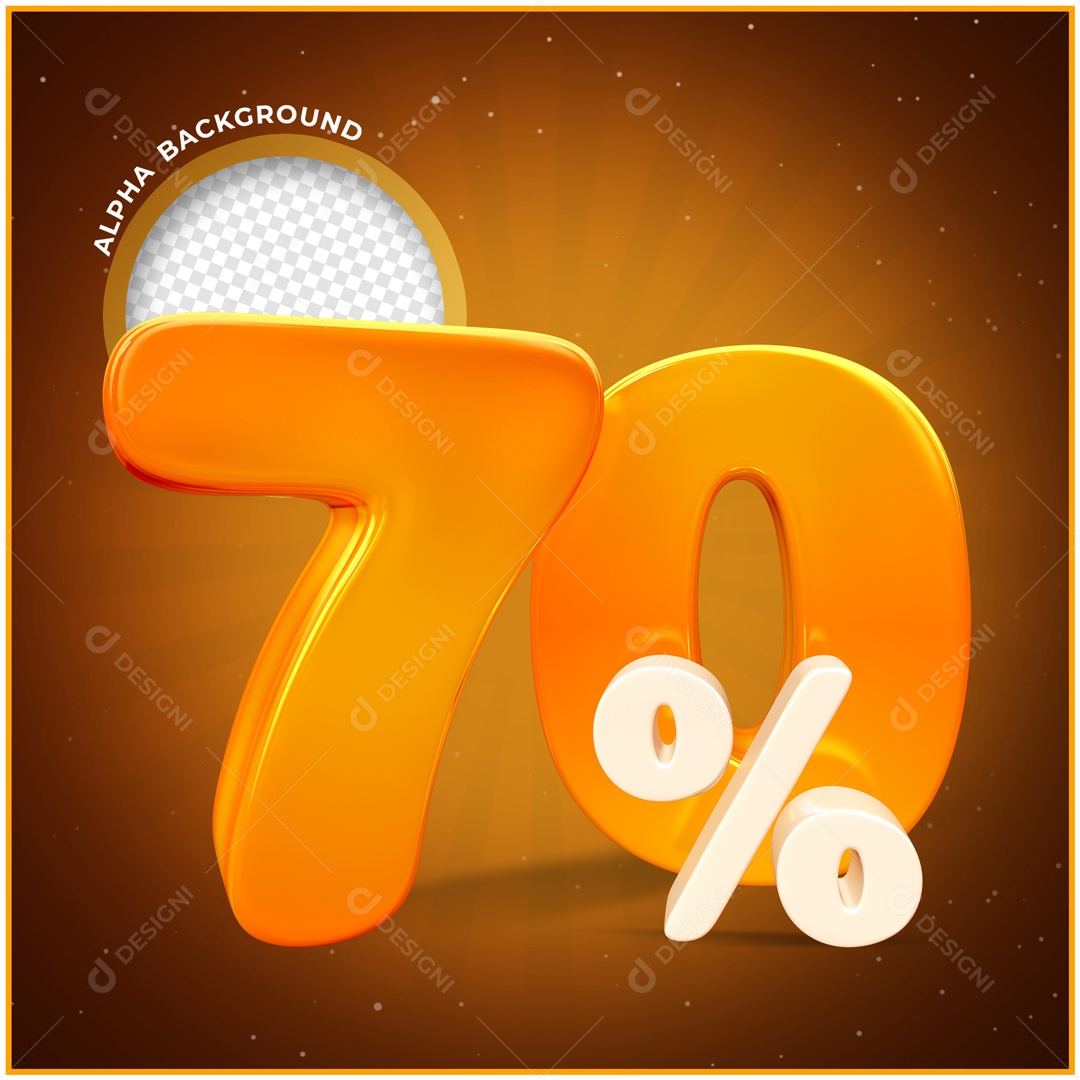 Numero Dourado 70% De Desconto Elemento 3D PSD