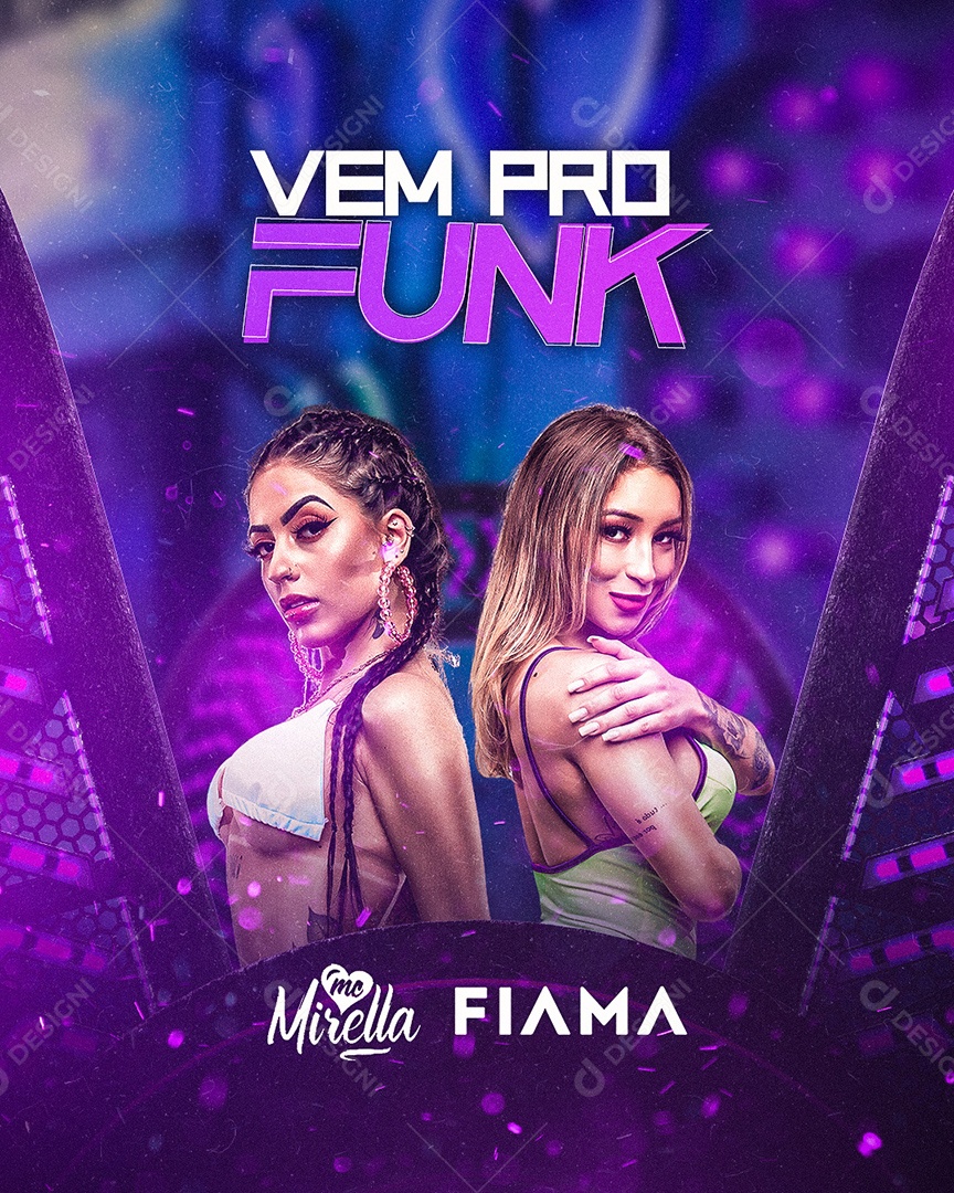 Vem Pro Funk Mc Mirella Fiama Flyer Social Media PSD Editável