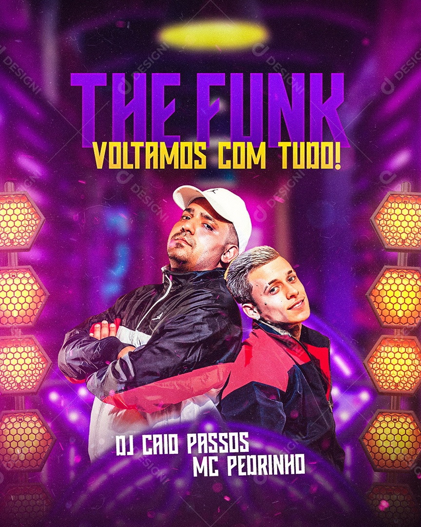 The Funk Voltamos Com Tudo Flyer Dj Caio Passos Mc Pedrinho Social Media PSD Editável