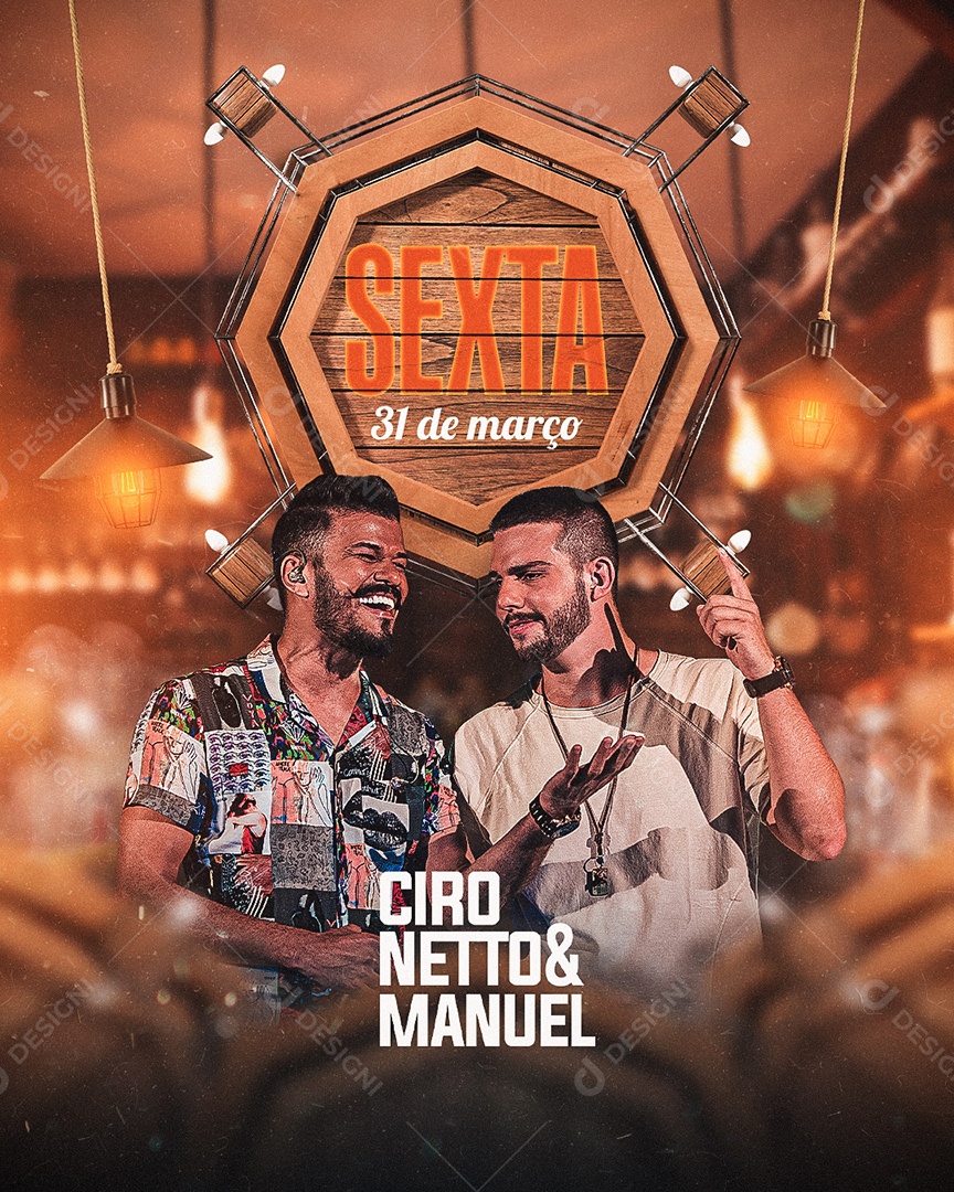Sexta Flyer Ciro Netto & Manuel Social Media PSD Editável