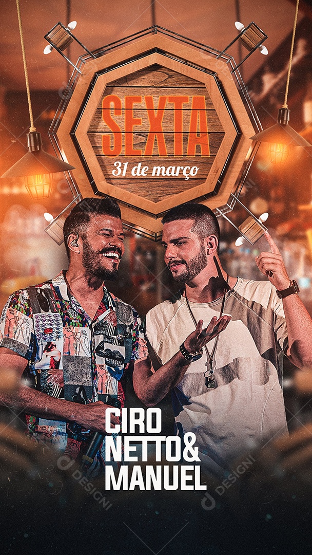 Story Sexta Flyer Ciro Netto & Manuel Social Media PSD Editável