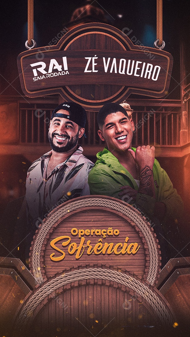 Story Operação Sofrência Raí Saia Rodada Zé Vaqueiro Flyer Social Media PSD Editável