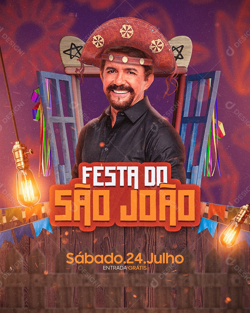 Festa Do São João Flyer Social Media PSD Editável