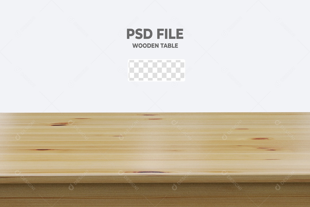 Mesa De Madeira Clara Elemento 3D PSD