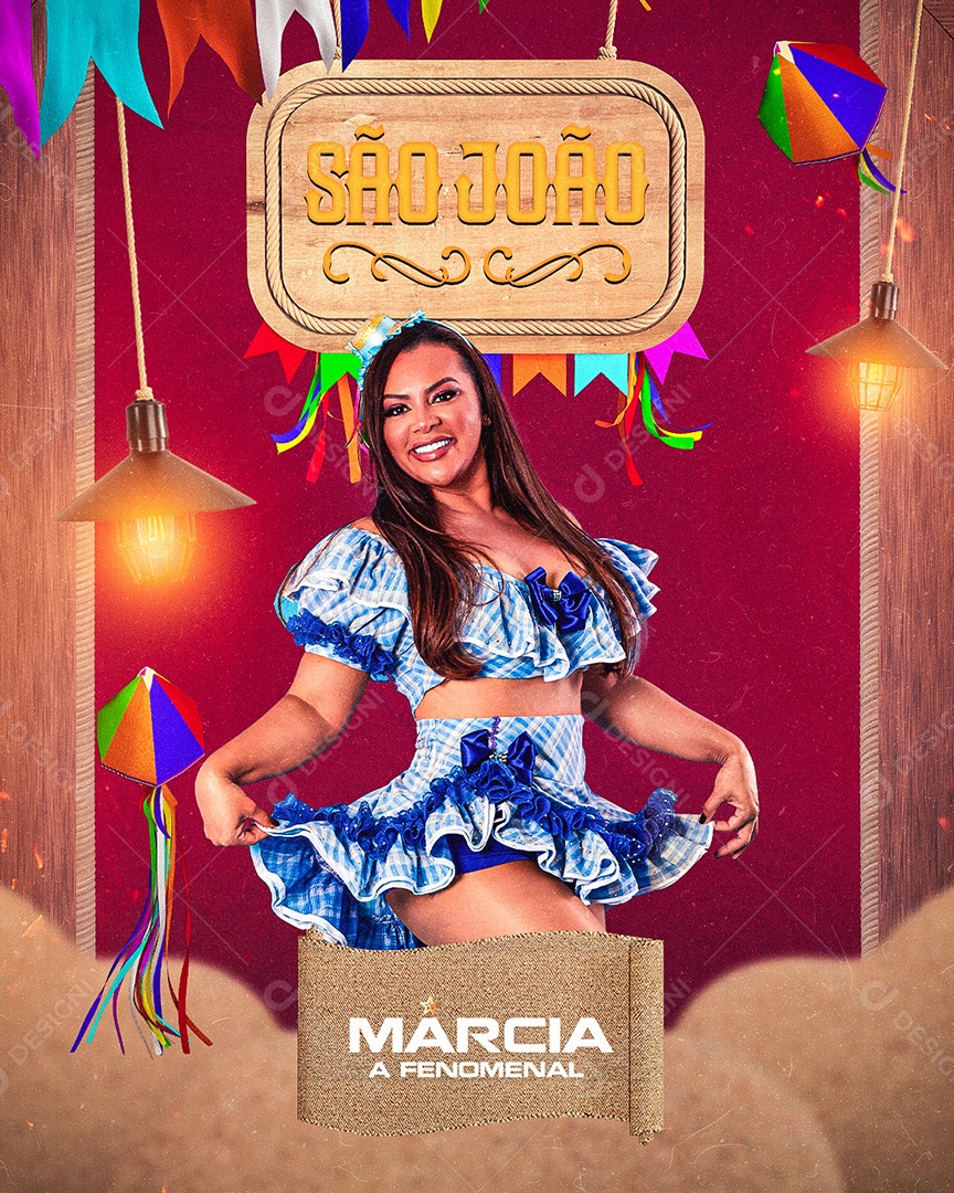 São João Flyer Márcia A Fenomenal Social Media PSD Editável