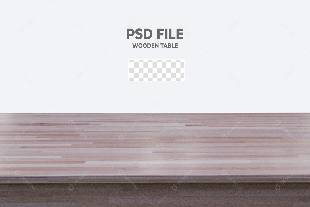Mesa De Madeira Clara Elemento 3D PSD