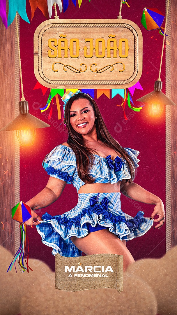 Story São João Flyer Márcia A Fenomenal Social Media PSD Editável