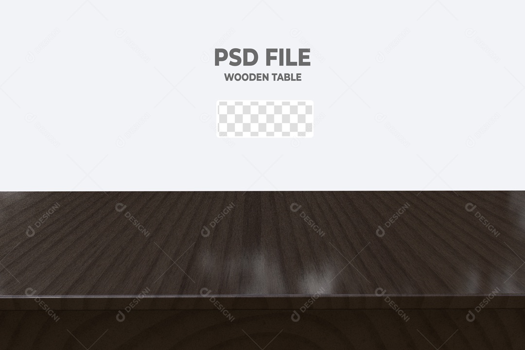 Mesa De Madeira Preta Elemento 3D PSD