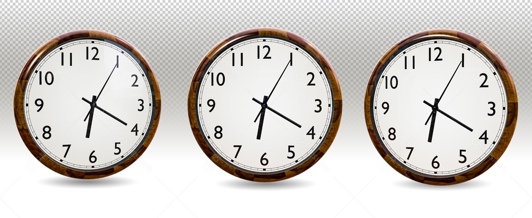 Elemento De 3 Relógio Branco Para Composição PSD