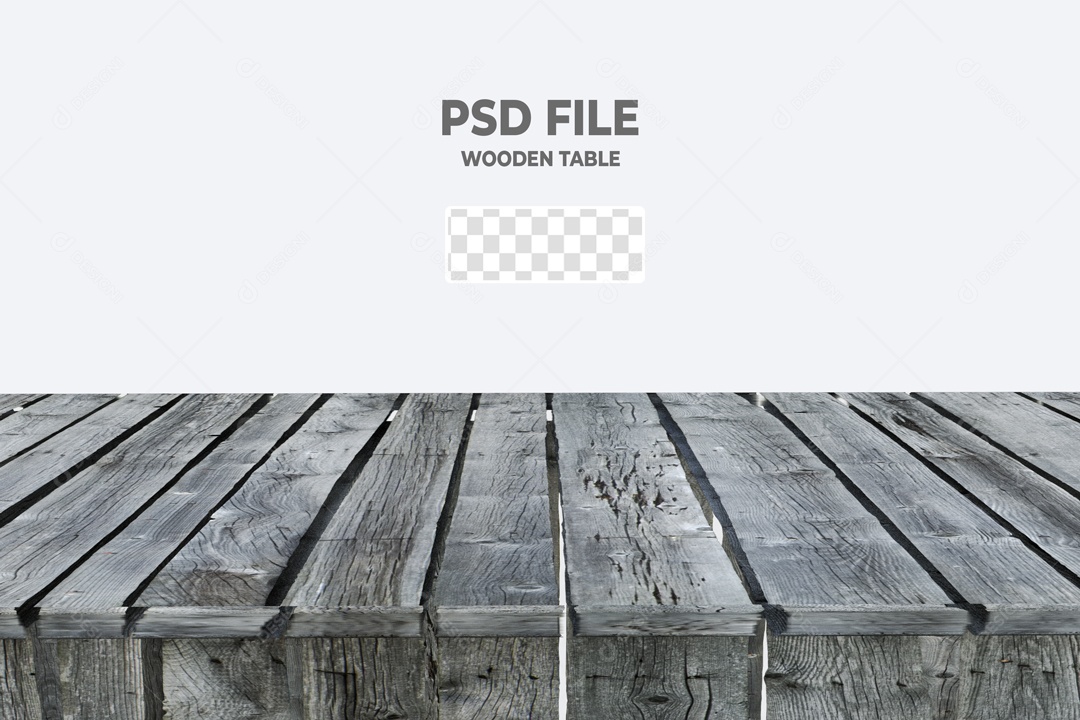 Mesa De Madeira Cinza Elemento 3D PSD